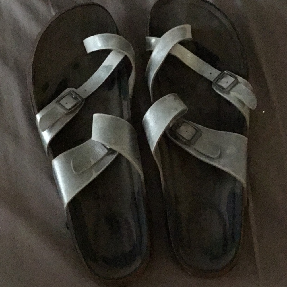 Silver Strappy Sandals